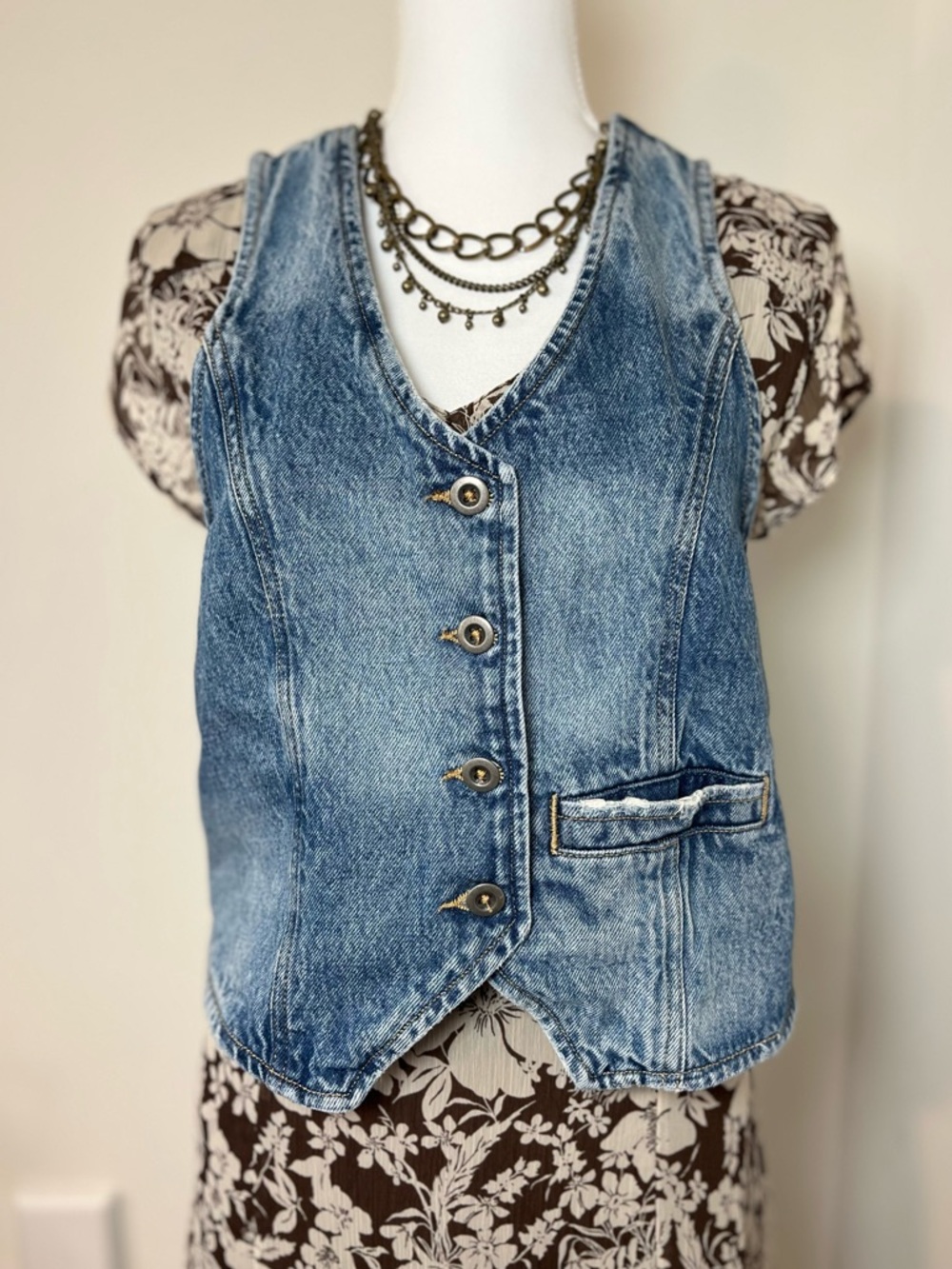 Arizona Co Y2K Jean Jacket Denim Vest Boho Western 100% Cotton 💙✨
